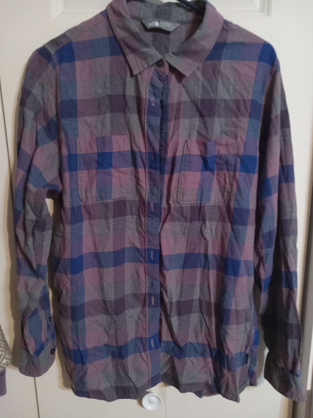The North Face Men's Plaid Button-Down Shirt - Blue & Purple